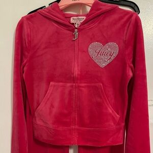 NWT! Juicy Couture Velour Vixen Pink Track Suit sweatsuit women’s size SMALL